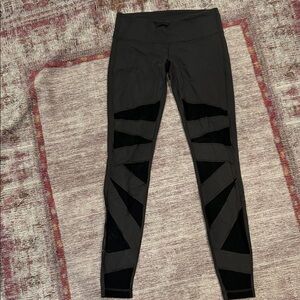 lululemon athletica Black Leggings with Mesh Panels